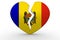 Broken white heart shape with Moldova flag