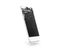 Broken white mobile phone screen, side view, isolated, clipping path.