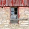 Broken Window on Old Vintage Barn