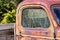 Broken Window on Old Vintage Pickup Truck