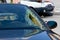 Broken windscreen at car in traffic accident
