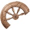 Broken wooden vintage spinning wheel