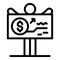 Broker banner money icon, outline style