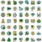 Broker icons set vector flat