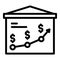 Broker money banner icon, outline style