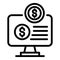 Broker online monitor icon, outline style