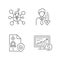 Brokerage service linear icons set