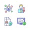 Brokerage service RGB color icons set