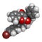 Bromadiolone rodenticide molecule (vitamin K antagonist). 3D rendering. Atoms are represented as spheres with conventional color