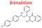 Bromadiolone rodenticide molecule. Vitamin K antagonist. Skeletal formula.