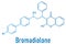 Bromadiolone rodenticide molecule. Vitamin K antagonist. Skeletal formula.