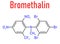 Bromethalin rodenticide molecule. Rat poison. Skeletal formula.