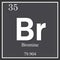 Bromine chemical element, dark square symbol