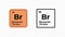 Bromine, chemical element of the periodic table vector
