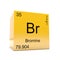 Bromine chemical element symbol from periodic table