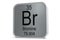 Bromine element symbol on metal block