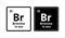 Bromine symbol. Chemical element of the periodic table. Vector stock illustration