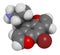 Bromo-dragonFLY hallucinogenic drug molecule. 3D rendering. Atoms are represented as spheres with conventional color coding: