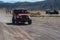 BROMO, INDONESIA - 9th May 2018; 4WD Jeep in Savana land in Bromo Tengger Semeru national park, East Java, Indonesia