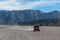 BROMO, INDONESIA - 9th May 2018; 4WD Jeep in Savana land in Bromo Tengger Semeru national park, East Java, Indonesia