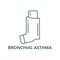 Bronchial asthma line icon, vector. Bronchial asthma outline sign, concept symbol, flat illustration