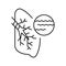 bronchitis disease line icon vector illustration