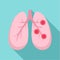 Bronchitis lungs icon, flat style