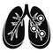 Bronchitis lungs icon, simple style