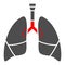 Bronchitis solid icon, Human diseases concept, Human lung sign on white background, Bronchitis disease lungs icon in