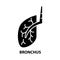 bronchus icon, black vector sign with editable strokes, concept illustration
