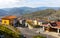 Bronte town famous for Sicilian Pistachio over Simeto river valley on slope of Mount Etna in Catania region of Sicily in Italy