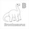 Brontosaurus Alphabet Dinosaur ABC Coloring Page B