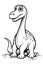 Brontosaurus. Dinosaur, cartoon style. Coloring page.