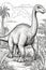 Brontosaurus. Dinosaur, pencil drawing style.