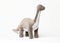 Brontosaurus dinosaur plush toy side view on white background