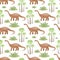 Brontosaurus seamless pattern