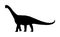 Brontosaurus vector silhouette isolated. Dinosaurs symbol. Dino sign.