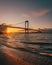 Bronx-Whitestone Bridge at sunset, Whitestone, Queens, New York City