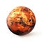 Bronze And Amber Mars Planet 3d Illustration With Monochromatic Color Schemes