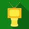 Bronze award in Famer of the TV with aerial.Trophy for best film.Movie awards single icon in flat style vector symbol