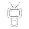 Bronze award in Famer of the TV with aerial.Trophy for best film.Movie awards single icon in outline style vector symbol