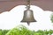 Bronze bell in India temple with blur background, Temple brass bell hanging