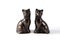 Bronze black cat statuettes