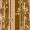 Bronze bouquet with pea-coal and stripes. Seamless pattern on brown background.