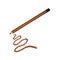 Bronze brown eyeliner pen with trace on white background