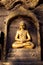 Bronze Buddha, eastern religion and culture. Buddhism