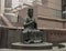 Bronze Buddha at entrance to the Crow Museum of Asian Art in downtown Dallas, Texas