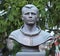 Bronze bust of the first cosmonaut Yuri Gagarin