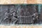 Bronze carving relief with a historical scene depicted, Skopje,