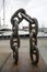 Bronze chain monument at the marina in Stavanger, Norway